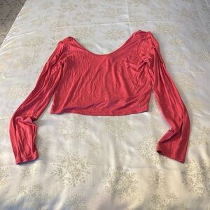 NWT Women’s XL Map to Mars long sleeve coral cropped tshirt